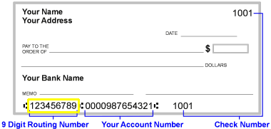 Where to find routing number